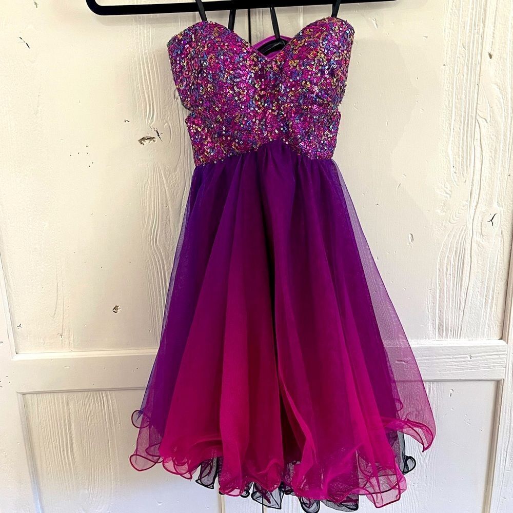 Vintage Purple Sequin Dress Size 3
